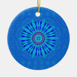 Beautiful Royal Blue Mandala Kunst, Dichtung und M Keramikornament