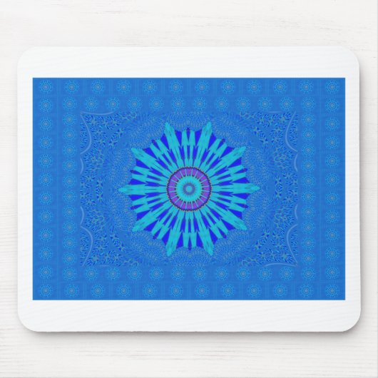 Beautiful Royal Blue Mandala Kunst, Dichtung und M Mousepad (Vorne)