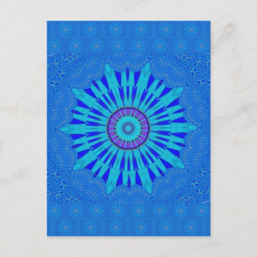 Beautiful Royal Blue Mandala Kunst, Dichtung und M Postkarte (Vorderseite)