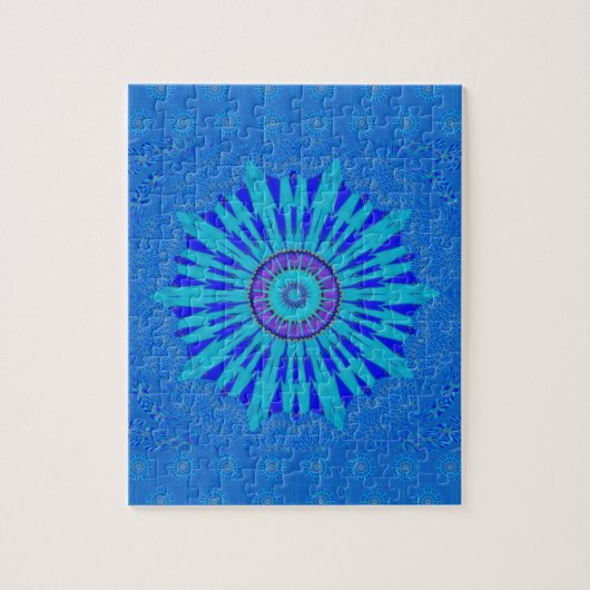 Beautiful Royal Blue Mandala Kunst, Dichtung und M Puzzle (Vertikal)