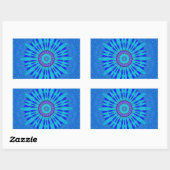 Beautiful Royal Blue Mandala Kunst, Dichtung und M Rechteckiger Aufkleber (Blatt)