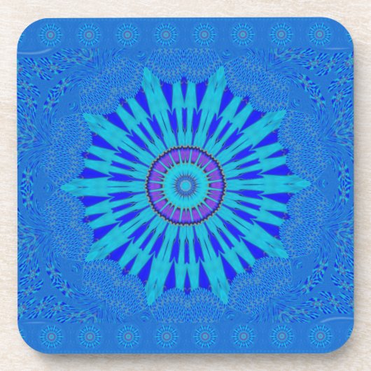 Beautiful Royal Blue Mandala Kunst, Dichtung und M Untersetzer (Vorderseite)