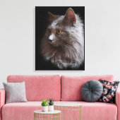 Beautiful Russian Blue Gray Cat Nebelung Leinwanddruck (Insitu (Wohnzimmer))
