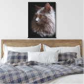 Beautiful Russian Blue Gray Cat Nebelung Leinwanddruck (Insitu (Schlafzimmer))