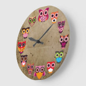 Beautiful Rustic Owls Große Wanduhr (Winkel)