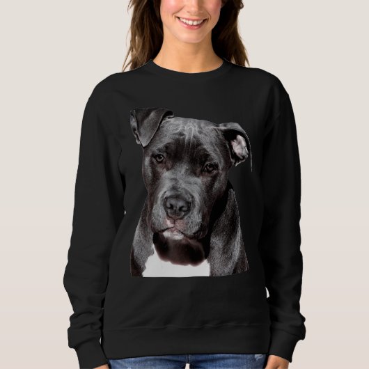 Beautiful Sad Funny Friendly Pitbull Dog Sweatshirt (Vorderseite)