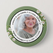 Beautiful Sage Green Floral In Loving Memory of Button (Vorderseite)
