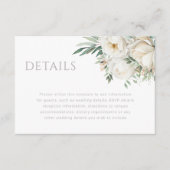 Beautiful Sage Leaf & White Flower Wedding Details Begleitkarte (Vorderseite)