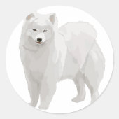 Beautiful Samoyed Runder Aufkleber (Vorderseite)