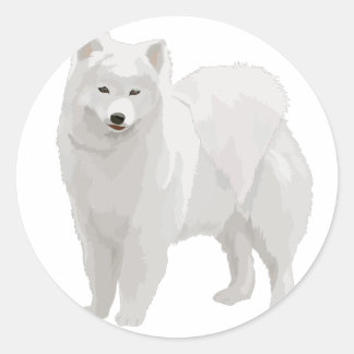 Beautiful Samoyed Runder Aufkleber