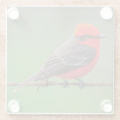 Beautiful Scarlet oder Austrian Flycatcher Glasuntersetzer (Rückseite)