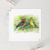Beautiful Scarlet Tanager Couple Note Card