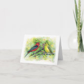 Beautiful Scarlet Tanager Couple Note Card (Vorderseite)