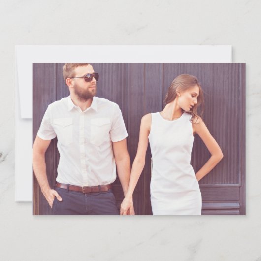 Beautiful Script Full-bleed Photo Save The Date (Rückseite)