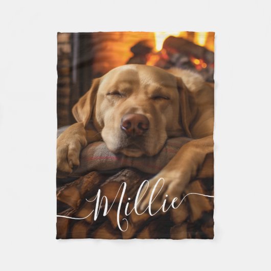 Beautiful Script Text Custom Foto Fleecedecke (Vorderseite)