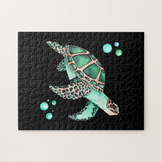 Beautiful Sea Turtle Watercolor Puzzle (Horizontal)
