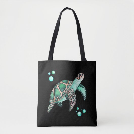 Beautiful Sea Turtle Watercolor Tasche (Vorderseite)