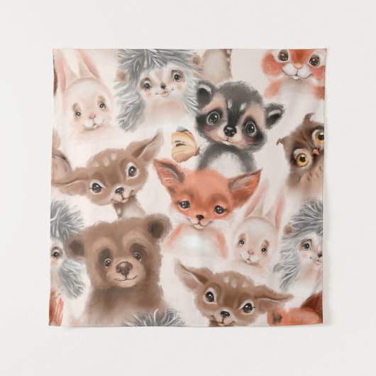 Beautiful seamless, tileable, watercolor pattern w wandteppich (Vorderseite)