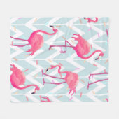 Beautiful seamless tropical pattern with pink flam fleecedecke (Vorderseite (Horizontal))