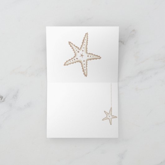 Beautiful Seashell Wedding Vielen Dank Dankeskarte (Innenseite)