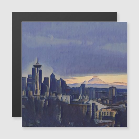 Beautiful Seattle Magnetkarte (Vorne/Hinten)