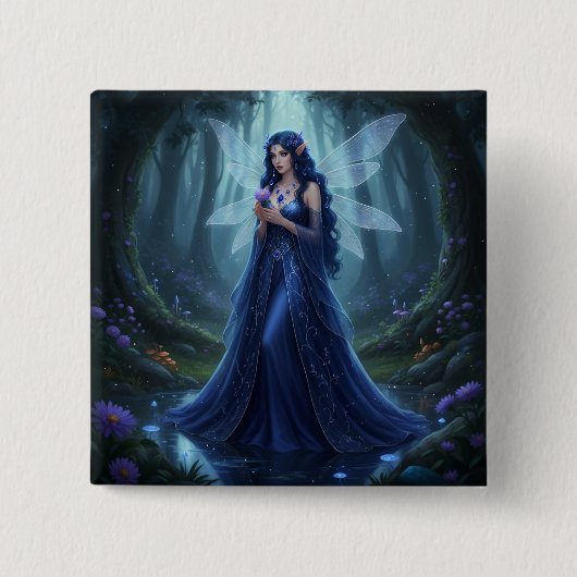 Beautiful September Sapphire Fairy Button (Vorderseite)