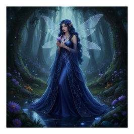 Beautiful September Sapphire Fairy Poster
