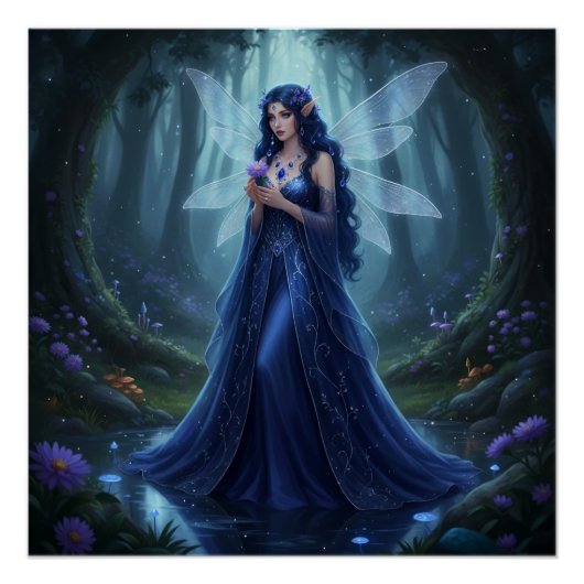 Beautiful September Sapphire Fairy Poster (Vorderseite)