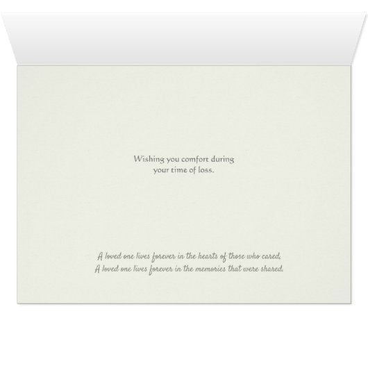 Beautiful Serenity Beileid Erinnerungen Card (Innenansicht Horizontal (Unten))