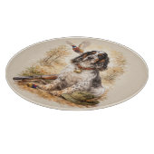Beautiful Setter with Pheasants , Art Schneidebrett (Ecke)