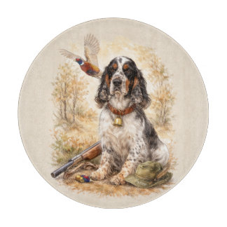 Beautiful Setter with Pheasants , Art Schneidebrett