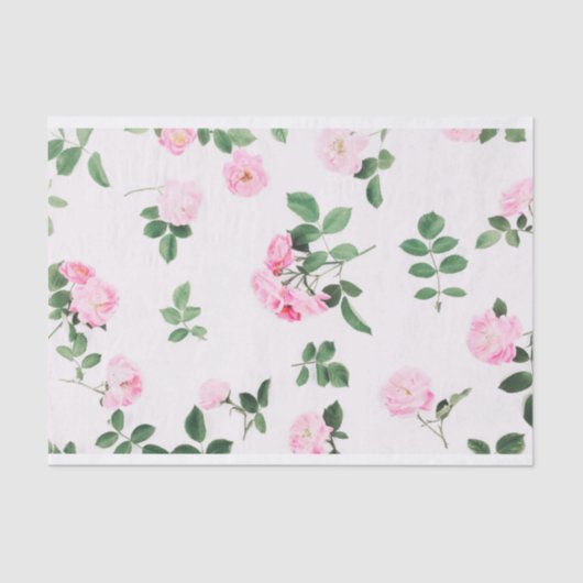 Beautiful Shabby Chic Pink Roses Tissue Paper Seidenpapier (Vorderseite)