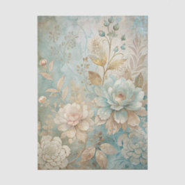 Beautiful Shades of Blue Floral Background Seidenpapier