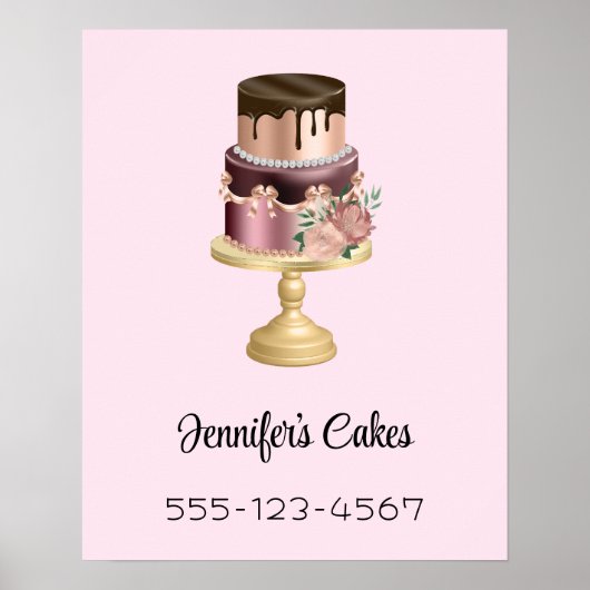 Beautiful Shiny Glam Party Cake Business Poster (Vorne)