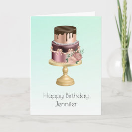 Beautiful Shiny Glam Party Cake Geburtstag Karte