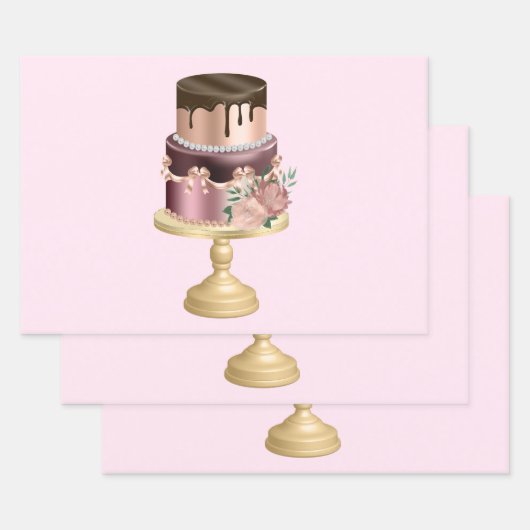 Beautiful Shiny Glam Party Cake Geschenkpapier Set (Set)