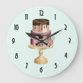 Beautiful Shiny Glam Party Cake Große Wanduhr (Vorderseite)
