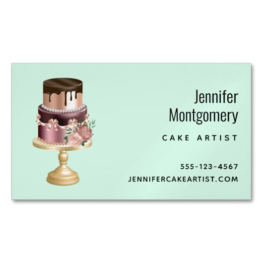 Beautiful Shiny Glam Party Cake Magnetische Visitenkarte (Vorderseite)