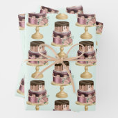 Beautiful Shiny Glam Party Cake Pattern Geschenkpapier Set (Beispiel)