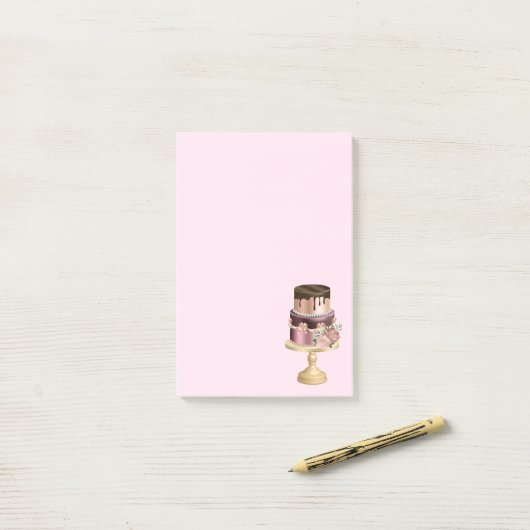 Beautiful Shiny Glam Party Cake Post-it Klebezettel (Auf Schreibtisch)