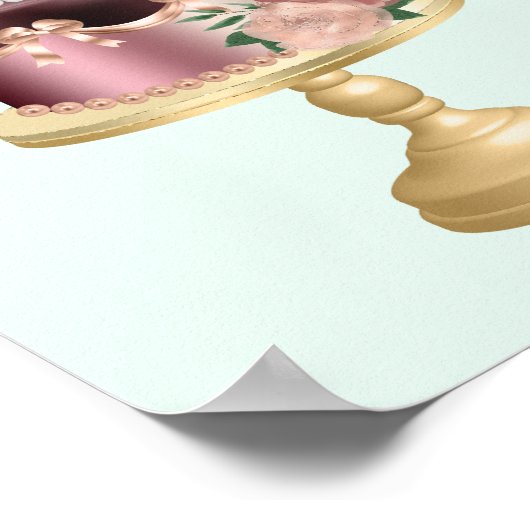 Beautiful Shiny Glam Party Cake Poster (Ecke)