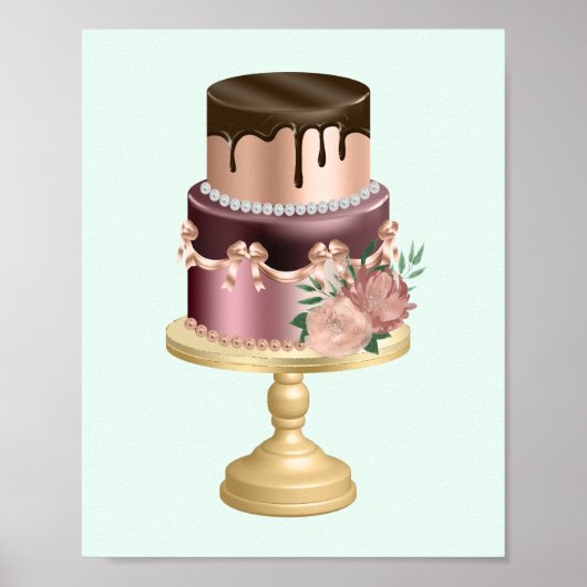 Beautiful Shiny Glam Party Cake Poster (Vorne)