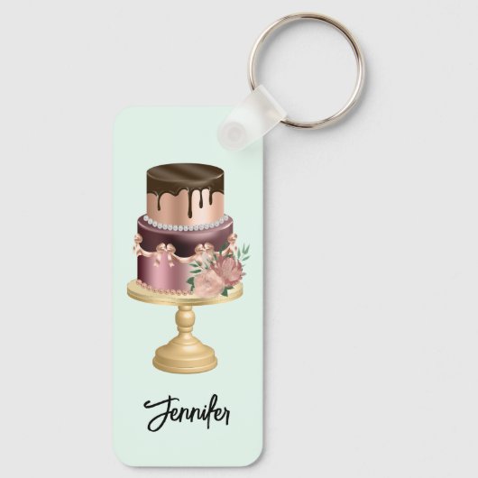 Beautiful Shiny Glam Party Cake Schlüsselanhänger (Rückseite)