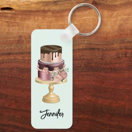 Beautiful Shiny Glam Party Cake Schlüsselanhänger (Rückseite)