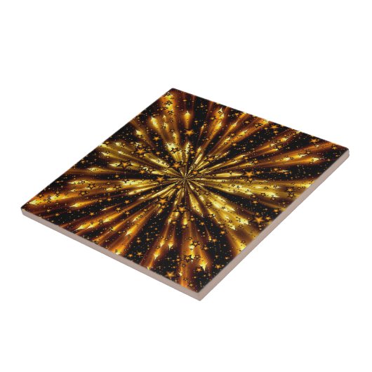 Beautiful Shiny Glitzer Gold Stars - Universum Fliese (Seite)