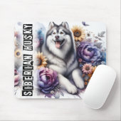 Beautiful Siberian Husky Dog Mousepad (Mit Mouse)