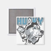 Beautiful Siberian Husky Magnet (Vorderseite/Rückseite)
