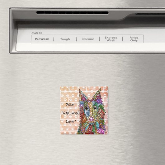 Beautiful Silken Windhound Lover Magnet (In Situ (Geschirrspüler))