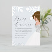 Beautiful Silver Snowflakes Quinceanera  Folieneinladung (Stehend vorne)