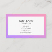 Beautiful Simple Pink Purple Gradient Square Frame Visitenkarte (Rückseite)